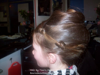 Girls hair styling by Toni, mobile hairdresser in bournemouth, poole, christchurch and surrounding areas