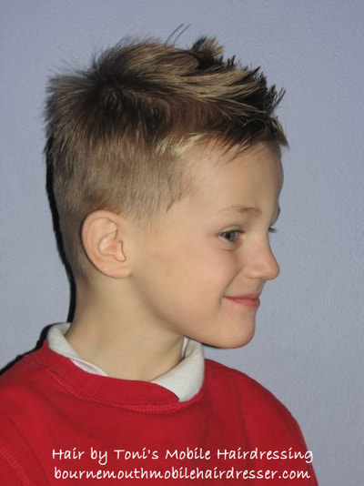 childs hair cut by Toni, mobile hairdresser in throop, canford cliffs, upton and surrounding areas