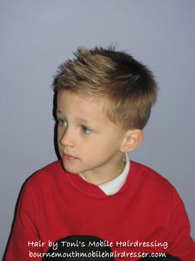 childs hair cut by Toni, mobile hairdresser in throop, canford cliffs, upton and surrounding areas