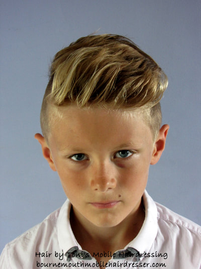 Boys hair cut by Toni, mobile hairdresser in bournemouth, broadstone, christchurch and surrounding areas