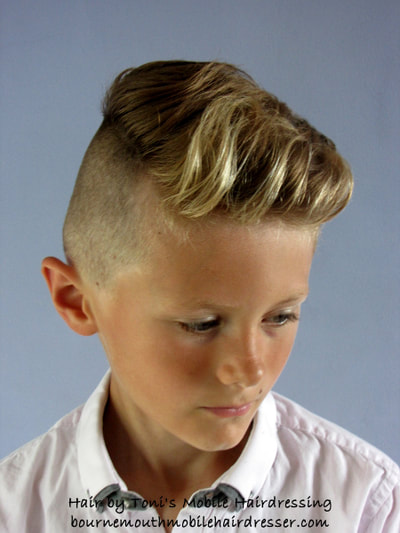 Boys hair cut by Toni, mobile hairdresser in bournemouth, broadstone, christchurch and surrounding areas