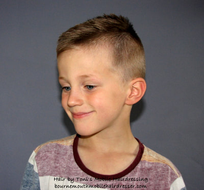boys hair cut by Toni, mobile hairdresser in kinson, walisdown, northbourne and surrounding areas