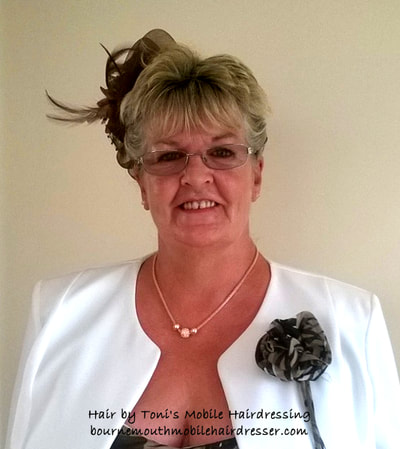 Mother of the bride's hair by Toni, mobile hairdresser in Bournemouth, Poole, Christchurch, Broadstone, Wimborne and more.