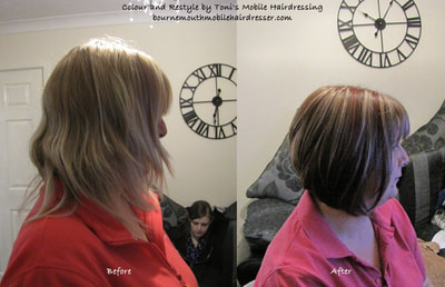 
Short hair re-style by Toni, mobile hairdresser in bournemouth, broadstone, christchurch and surrounding areas