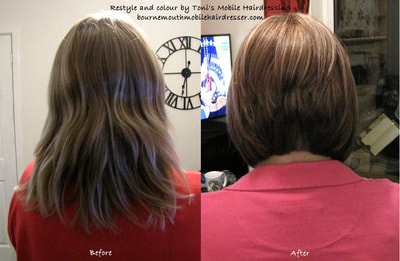 Short hair re-style by Toni, mobile hairdresser in wimborne, poole, ferndown and surrounding areas