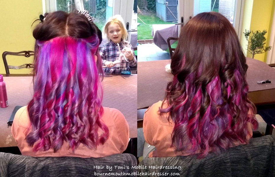 ladies hair colouring by Toni, mobile hairdresser in Bournemouth, Poole and surrounding areas